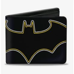 Boxlunch DC Comics Batman Black And White Bat Logo Close Up Bi-fold Wallet