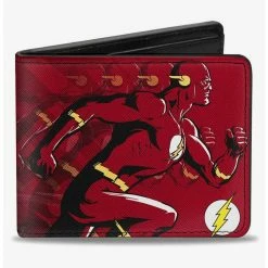 Boxlunch DC Comics The Flash Running Pose Bolts Trails Bifold Wallet